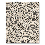 Beige and Neutral Beige Wavy Lines Abstract Area Rug