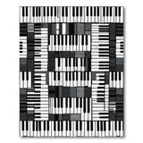 Geometric Modern Piano Keys Black White Geometric Area Rug