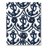 Blue and Teal Nautical Navy Anchor Rope Area Rug