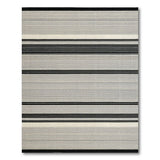Bold Black and White Bold Black White Striped Woven Rug
