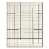 Black and White Modern Geometric Grid Line Area Rug