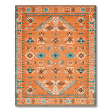 Terracotta Orange Southwestern Geometric Rug