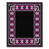Pink Geometric Tribal Border Area Rug