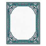 Ornate Teal Persian Border Rug
