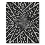 Black and White Geometric Modern Black White Geometric Labyrinth Area Rug