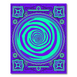 Hypnotic Purple Teal Spiral Area Rug