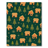 Cozy Gingerbread Village Pine Trees Area Rug