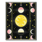 Celestial Yellow Moon Phases Area Rug