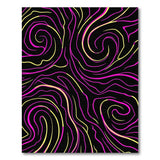 Swirling Pink Yellow Abstract Area Rug