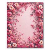 Blush Pink Embroidered Rose Floral Area Rug