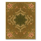 ODIKA Brown Floral Medallion Area Rug