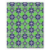 Vibrant Green Navy Geometric Floral Area Rug