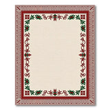 Ornate Red Holly Border Area Rug