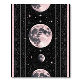 Pink Moon Phases Starry Celestial Rug