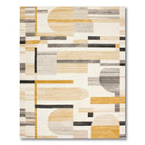 Modern Mustard Geometric Abstract Area Rug