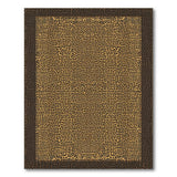 Leopard Print Tan Area Rug with Bold Black Border