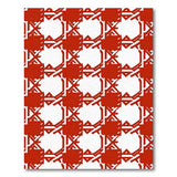 Red Geometric Modern Bold Red Geometric Lattice Area Rug
