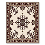 Beige and Neutral Ornate Floral Vintage Cream Area Rug