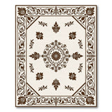 Ornate Floral Medallion Cream Area Rug