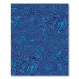 Navy Blue Marble Wave Abstract Area Rug