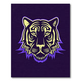 Purple Tiger Tribal Head Area Rug