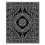 Ornate Black White Persian Medallion No. 26 Rug