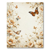Cream Peony Garden with Butterflies Area Rug