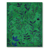 Emerald Green Leaf Berry Floral Rug
