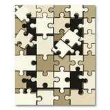 Interlocking Puzzle Beige Area Rug