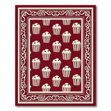 Whimsical Red Cupcake Pattern Area Rug