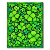 Emerald Four-Leaf Clover Green Area Rug