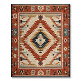 Southwestern Red Geometric Diamond Area Rug