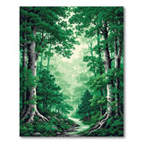 Misty Birch Forest Stream Area Rug