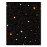 Starry Night Black Area Rug with Orange Glow Stars