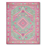 Vibrant Teal Pink Southwestern Area Rug