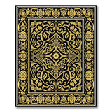 Ornate Black Gold Traditional Persian Area Rug