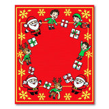 Festive Christmas Santa Elves Reindeer Kids Cartoon Rug