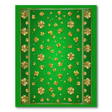 Golden Shamrocks on Emerald Green Area Rug