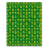 Lucky Shamrock Clover Area Rug in Green Gold