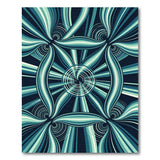 Teal Vortex Swirl Geometric Area Rug