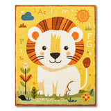 Cute Cartoon Lion ABC Learning Kids Rug
