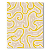 Wavy Yellow Abstract Area Rug