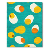 Playful Teal Egg Yolk Area Rug