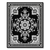 Traditional Persian Medallion Elegant Black White Persian Medallion Rug