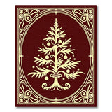 Ornate Christmas Tree Silhouette Area Rug