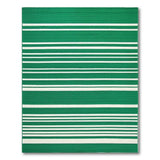Vibrant Green White Striped Area Rug