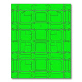 ODIKA Modern Neon Green Geometric Washable Rug - Low Pile & Non-Slip