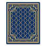 Traditional Persian Blue and Teal Navy Blue Gold Ornate Border Area Rug
