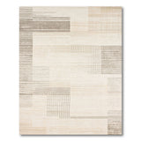 Beige and Neutral Modern Geometric Beige Grid Area Rug