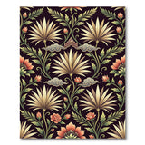 Exotic Persian Floral Palm Rug in Black